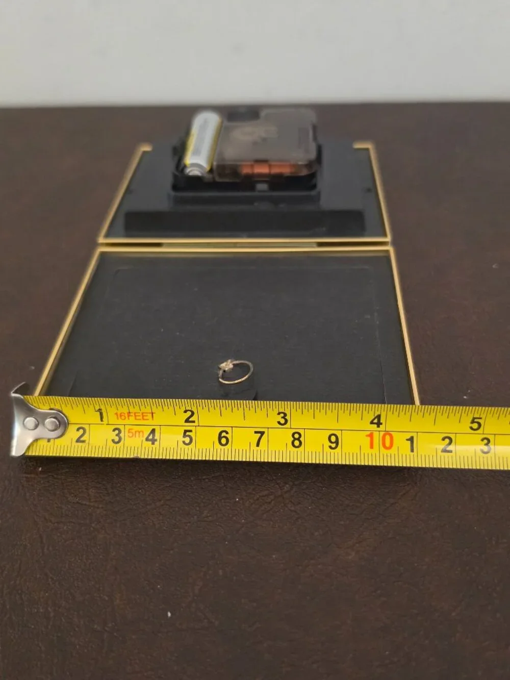 Quartz Gold Tone Brass Desk/Mantle Clock & Picture Frame Set